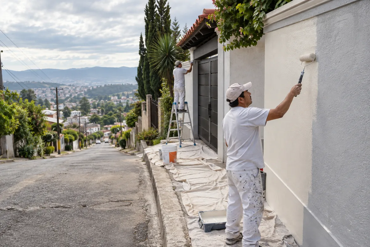 Imagen de referencia de pintura profesional en local comercial y superficie interior para servicio en Calzada La Paz
