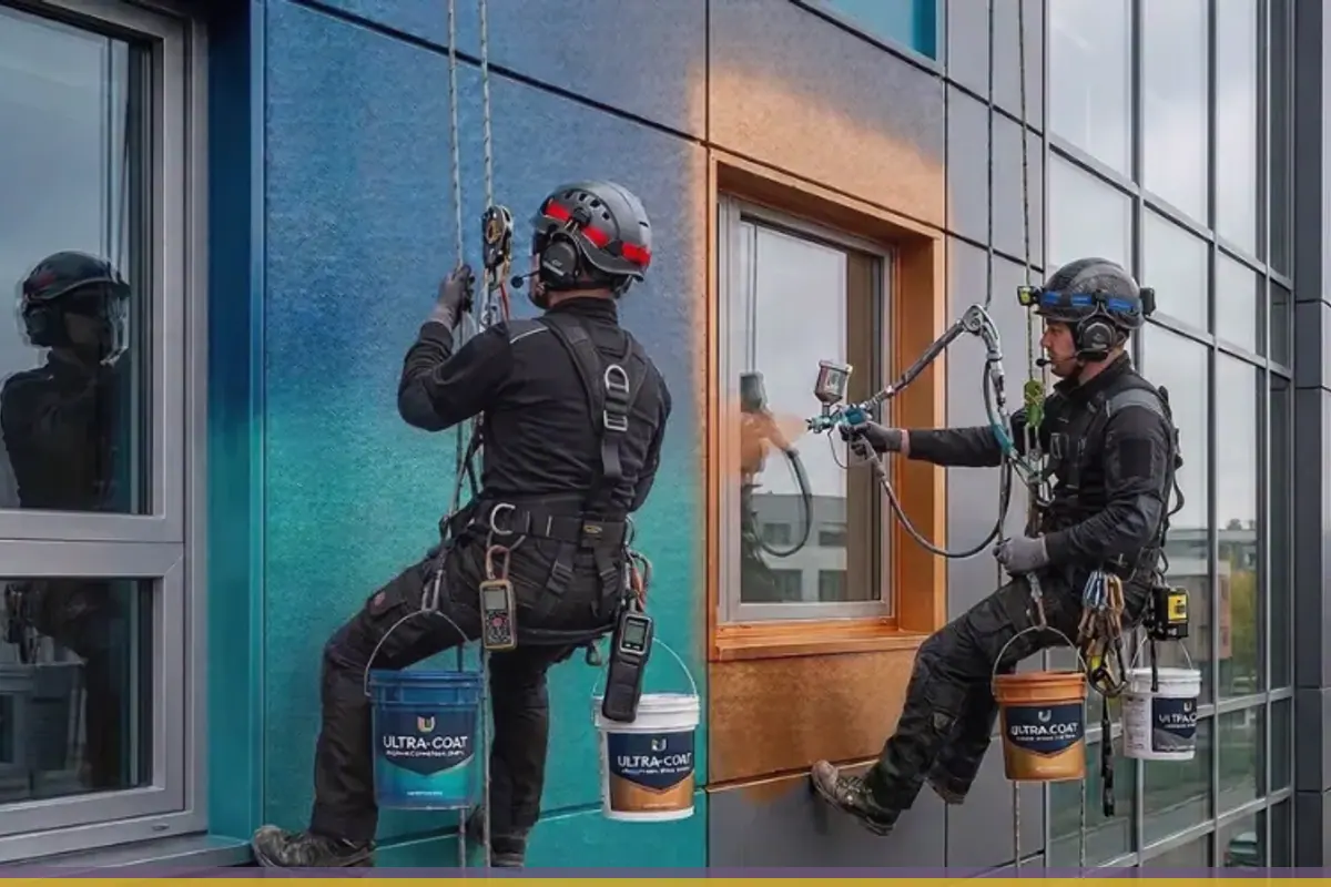 Imagen de referencia de pintura profesional en fachada y edificio para servicio en Zona 6